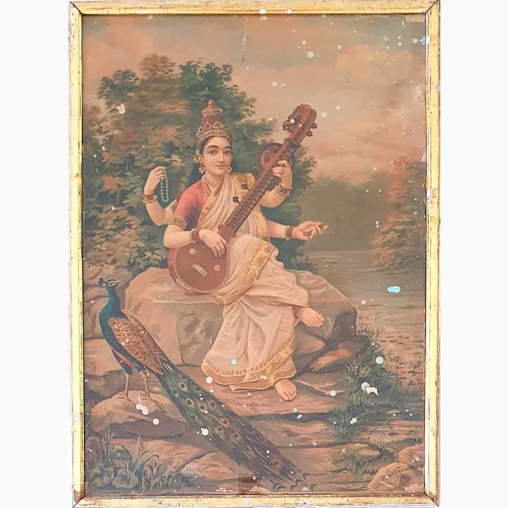 Adorn your surroundings with the timeless charm of Raja Ravi Varma Oleographs.