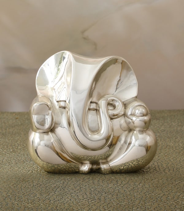 Divine Silver God Idol: Timeless Elegance - A captivating depiction of a sacred masterpiece.