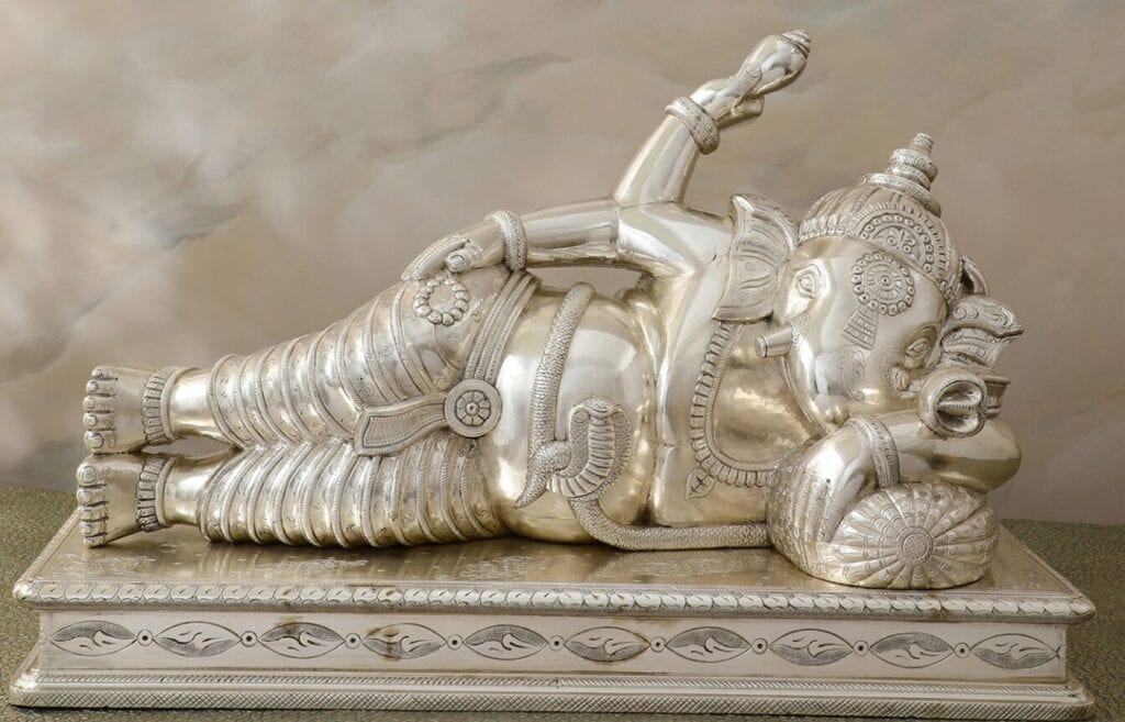 A Decade of Tradition showing the importance of silver ganesha idol.