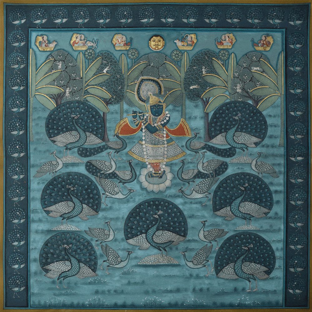Peacock Painting: Divine Aura in Splendor!