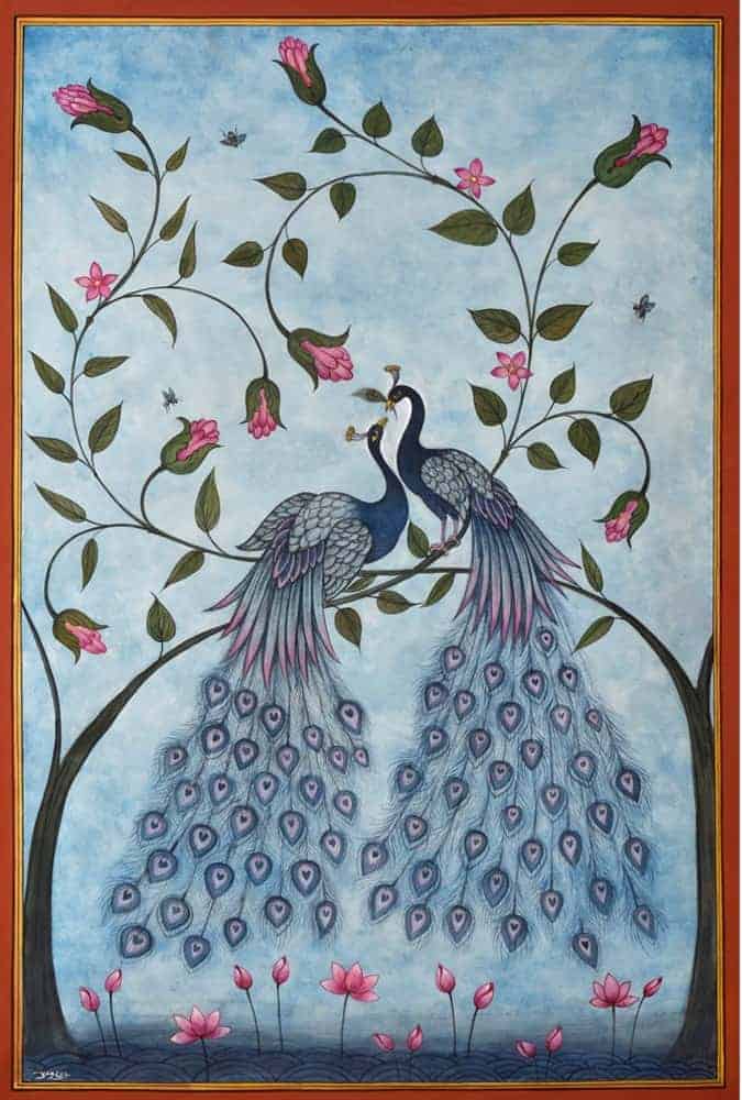 Exquisite Peacock Pichwai Artistry: A Celebration of Indian Heritage