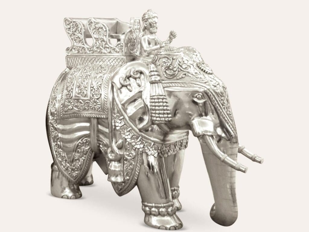 Explore Unique Silver showpieces-Elephant Intricate Pair